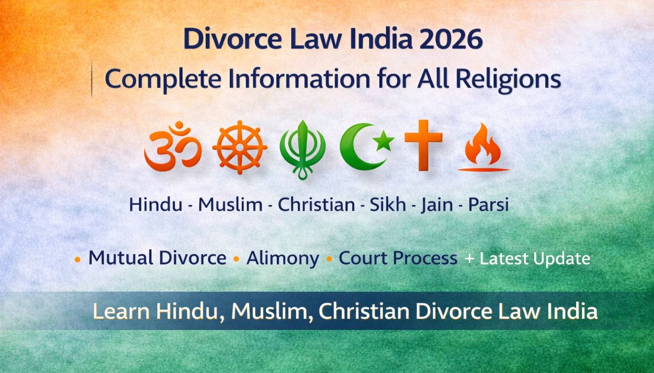 Divorce Law India 2026 for all religions including Hindu Muslim Christian Sikh Jain Parsi with mutual divorce alimony and court process information