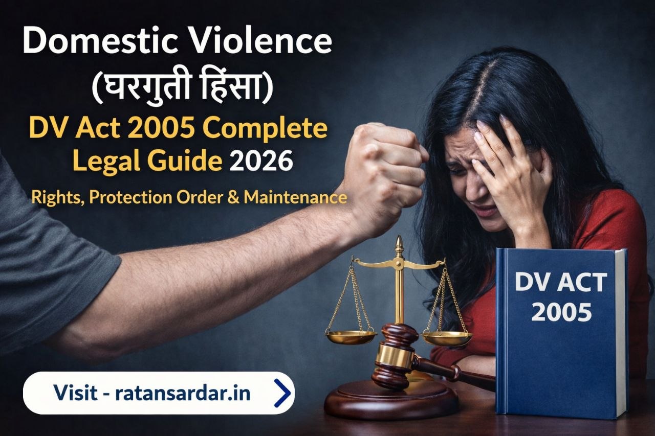 Domestic violence victim woman with DV Act 2005 law book, legal protection concept showing abuse and rights awareness in India