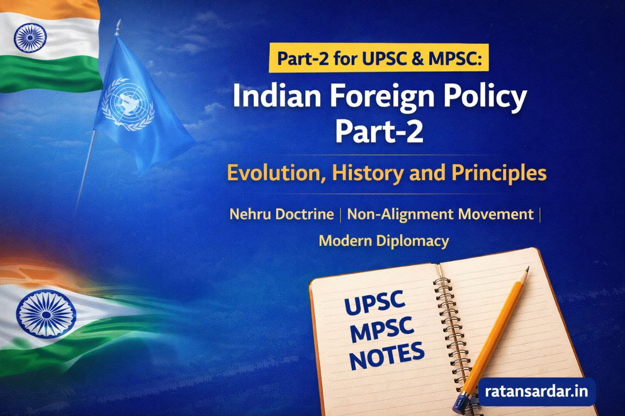 Indian Foreign Policy Part-2 Evolution History and Principles UPSC MPSC Notes
