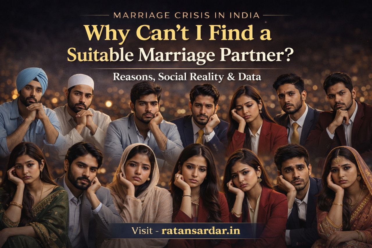 Marriage crisis in India – professional boys and girls from different states discussing why suitable marriage partners are not found | Social reality data guide – ratansardar.in
