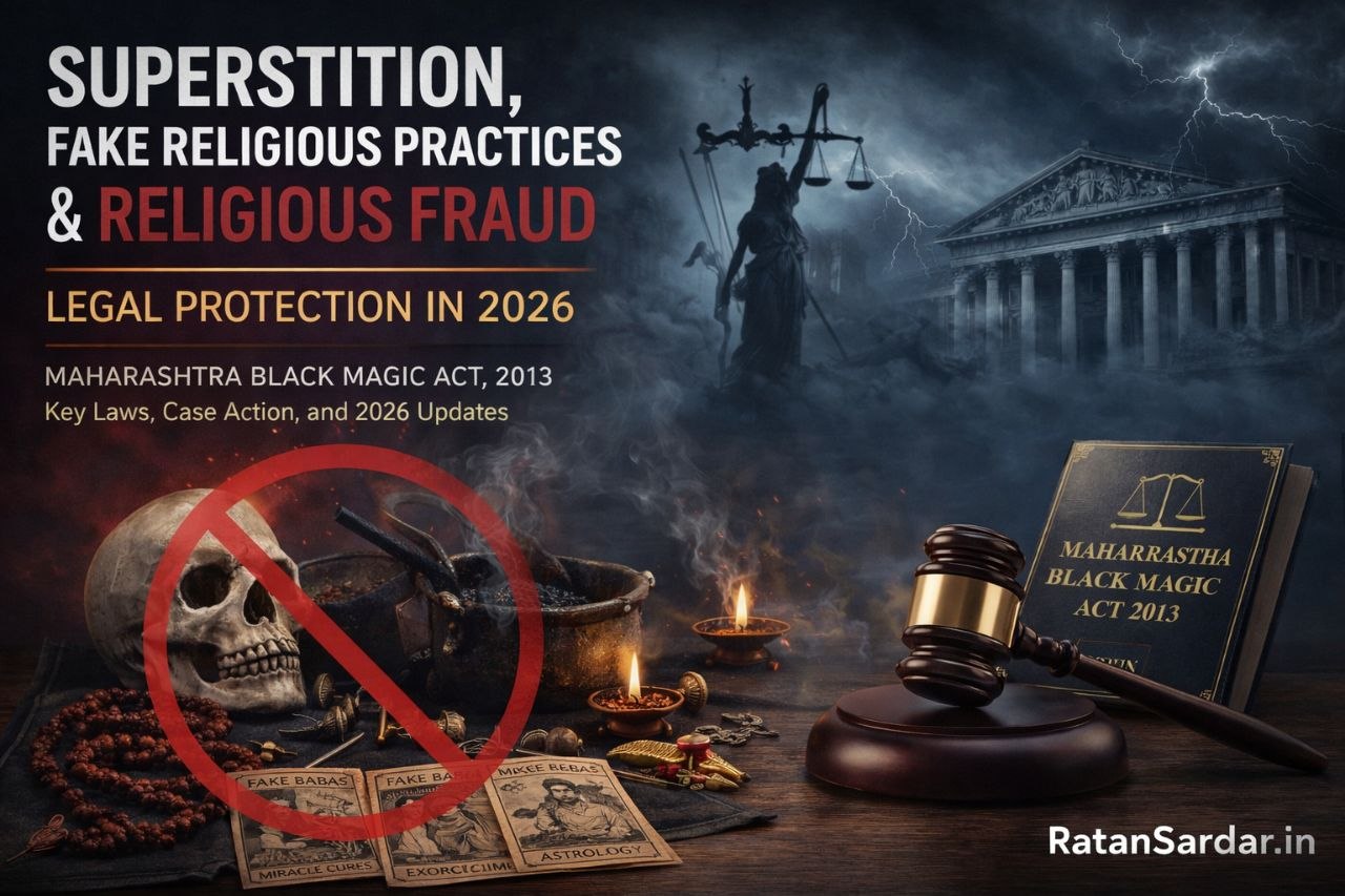 Superstition, fake religious practices and religious fraud legal protection 2026 Maharashtra Black Magic Act image