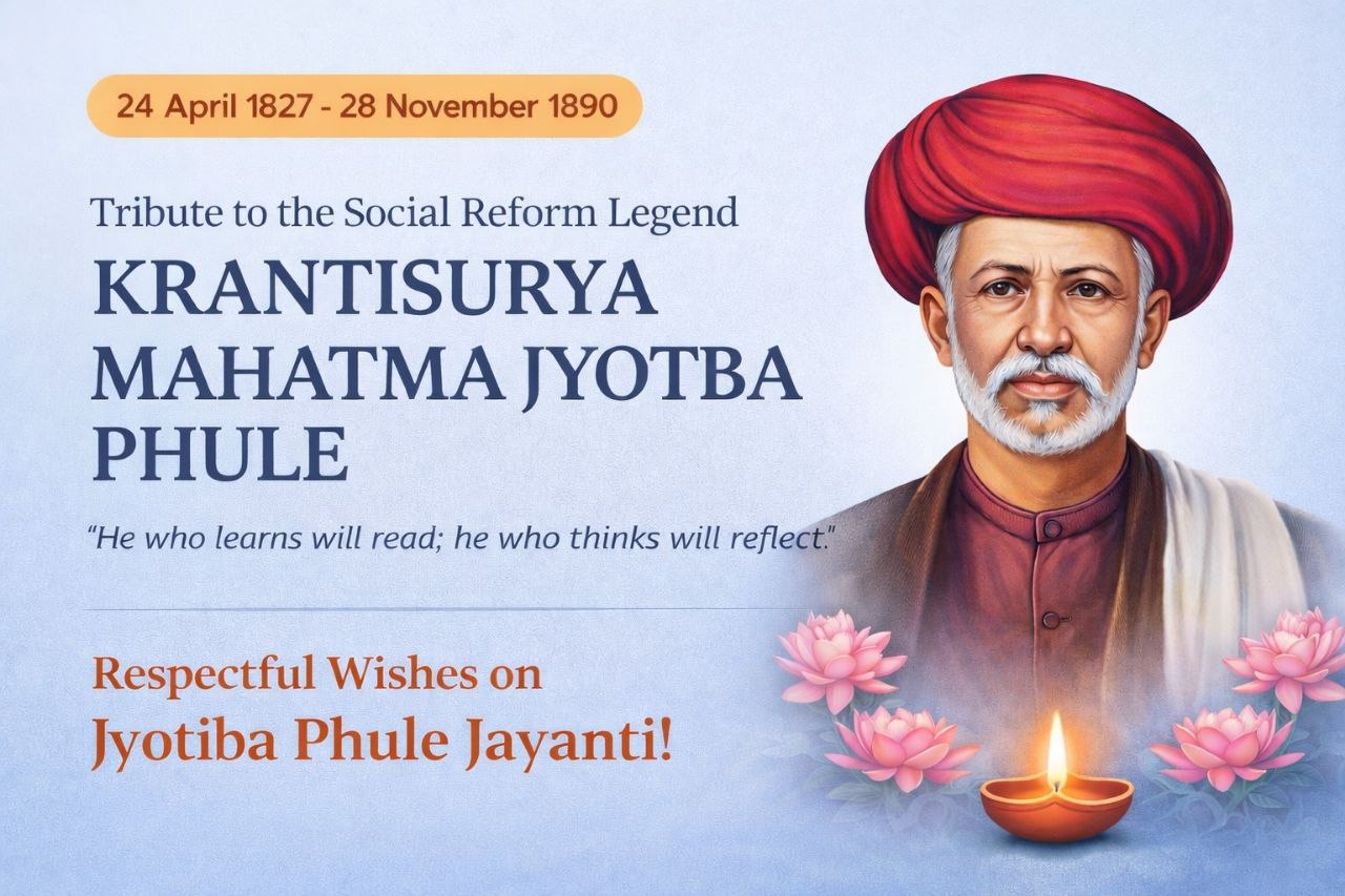 Krantisurya Mahatma Jyotiba Phule Jayanti English Poster